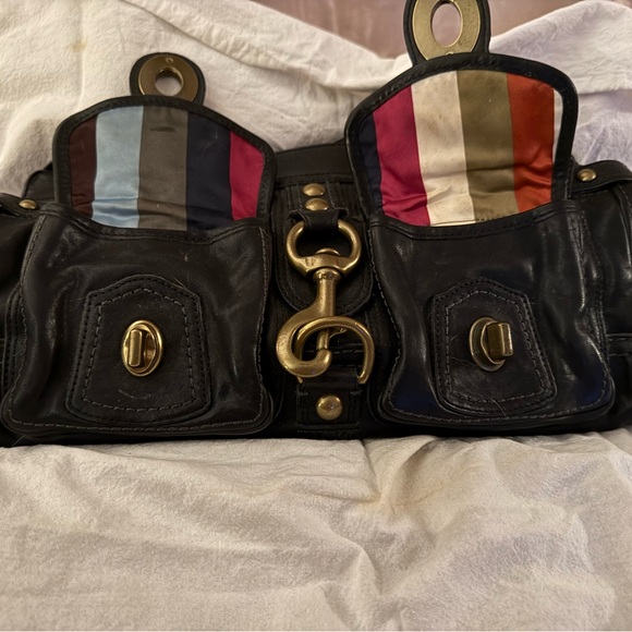 Coach Black Leather Satchel with Gold Hardware - Picture 5 of 11